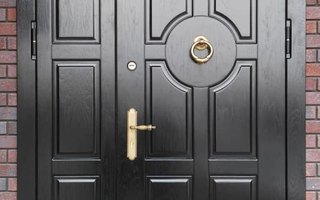дверь двустворчатая в подъезд с мдф отделкой